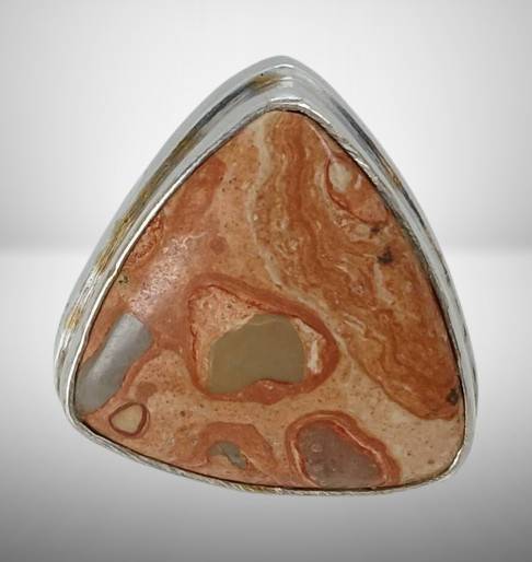 .925 Silver Ring with Triangular Stone