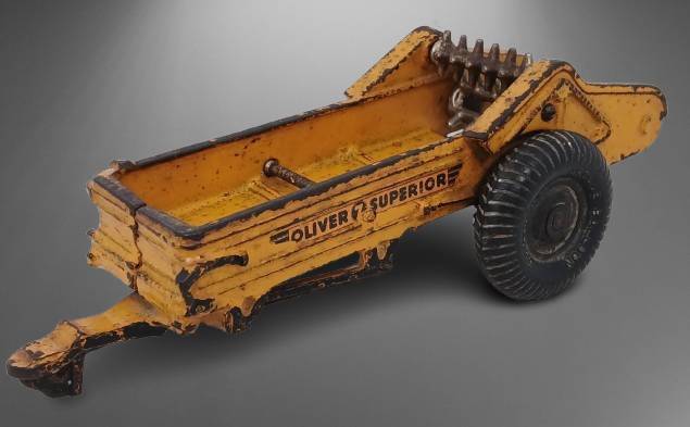 Arcade Cast Iron Oliver Superior Manure Spreader, 9" long