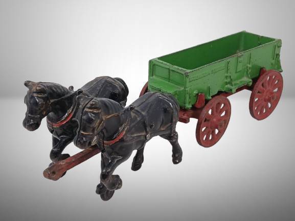 Arcade Cast Iron McCormick-Deering Wagon, 12" long