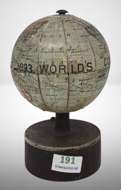 J. Schedler 1893 World"s Fair Globe 5" tall