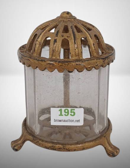 Arcade Cast Iron and Crystal Bank, 4" Tall