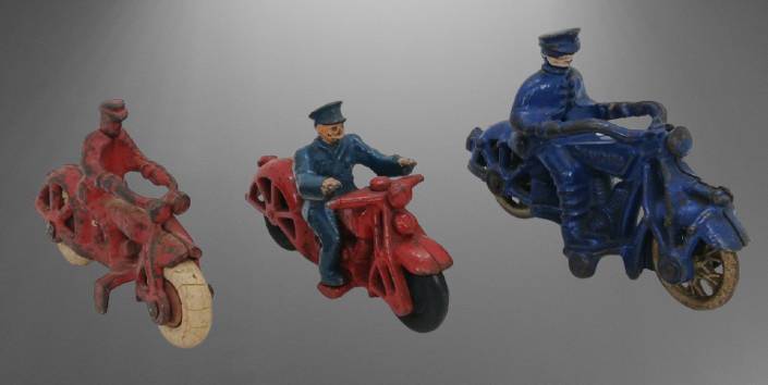 Cast Iron Cop Motorcycle Toys