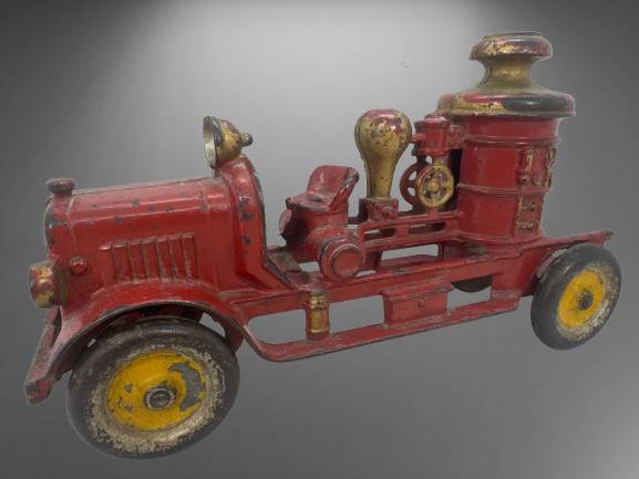 Cast Iron 11" Red Toy Fire Truck