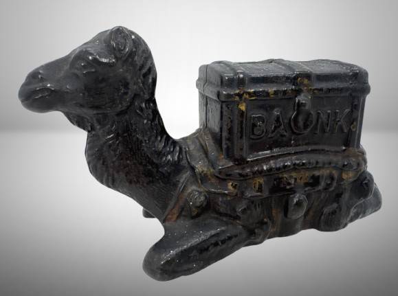 Cast Iron Seated Camel Bank, 5 Inches Long