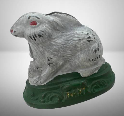 2.25" Cast Iron Seated Rabbit Bank