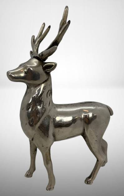 Cast Iron Nickel Plated Deer Bank