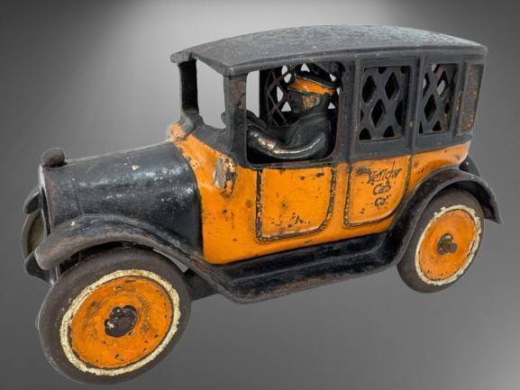 Arcade Cast Iron Taxi Bank, 8-Inch Long