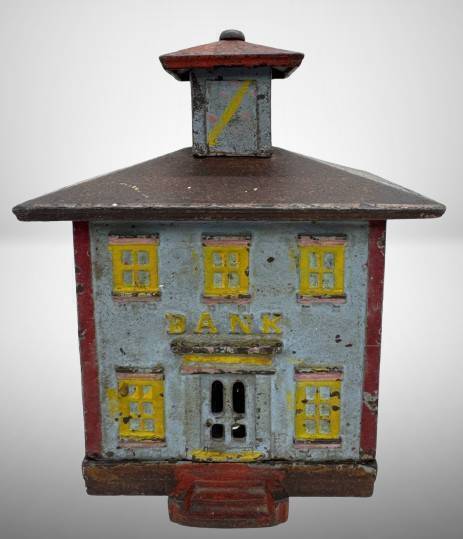 Cast Iron Bank With Original Paint