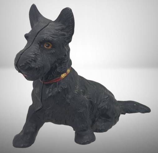 Cast Iron Scotty Dog Bank, 5" Tall