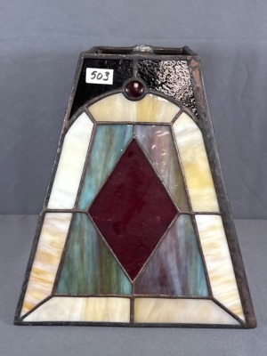 Stained Glass Tapered Shade With Geometric Design - 2