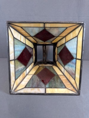 Stained Glass Tapered Shade With Geometric Design - 6