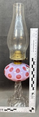 Hobbs Brockunier Cranberry Opalescent Lamp - 8