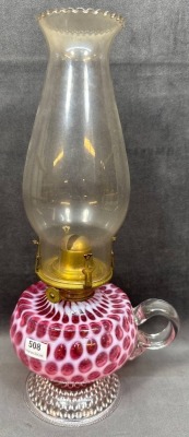 Hobbs No. 326 Cranberry Opalescent Lamp - 2