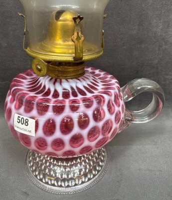 Hobbs No. 326 Cranberry Opalescent Lamp - 3