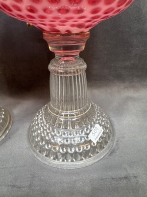 Hobbs No. 326 Cranberry Opalescent Lamps - 6
