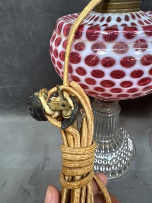 Hobbs No. 326 Cranberry Opalescent Lamps - 8