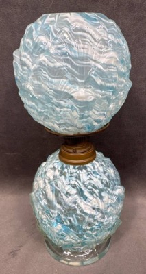 Miniature Blue Swirl Glass Lamp - 3