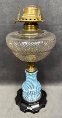 Glass Oil Lamp With Cast Iron Base - 4