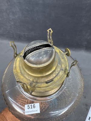 Glass Oil Lamp With Cast Iron Base - 8