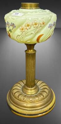 Art Nouveau Style Glass and Brass Lamp