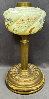 Art Nouveau Style Glass and Brass Lamp - 2