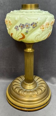 Art Nouveau Style Glass and Brass Lamp - 4