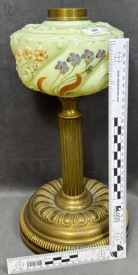 Art Nouveau Style Glass and Brass Lamp - 5