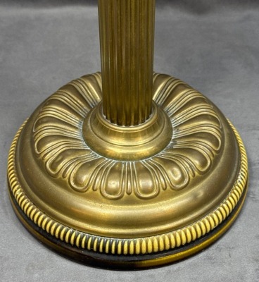 Art Nouveau Style Glass and Brass Lamp - 7