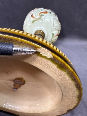 Art Nouveau Style Glass and Brass Lamp - 9