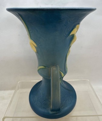 Roseville Zephyr Lily 132-7" Vase, blue - 3