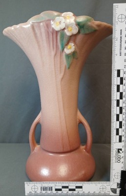Roseville Mock Orange 985-12" Vase, pink - 7