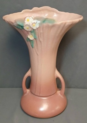 Roseville Mock Orange 985-12" Vase, pink - 8