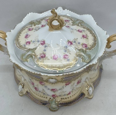 RS Prussia Ribbon and Jewel Mold Cracker Jar - 2