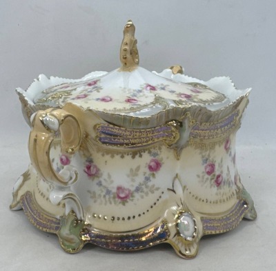 RS Prussia Ribbon and Jewel Mold Cracker Jar - 3