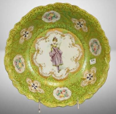 Porcelain Bowl with Green and Gold Detail