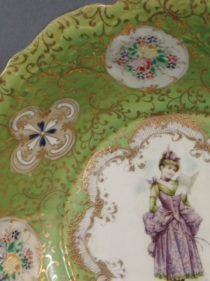 Porcelain Bowl with Green and Gold Detail - 2