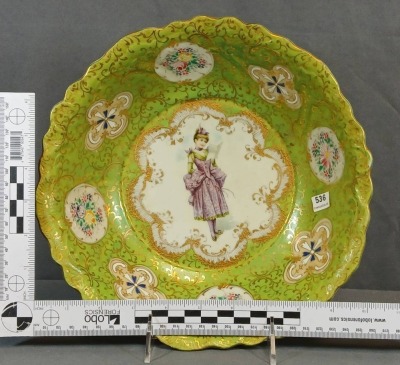 Porcelain Bowl with Green and Gold Detail - 5