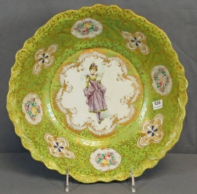 Porcelain Bowl with Green and Gold Detail - 6
