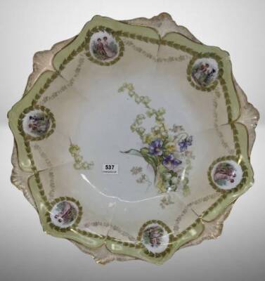 RS Prussia 10"d Hand-Painted Bowl