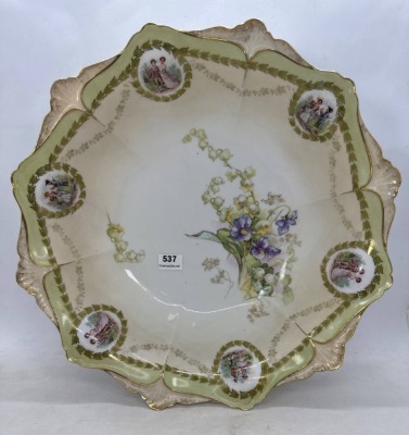 RS Prussia 10"d Hand-Painted Bowl - 8