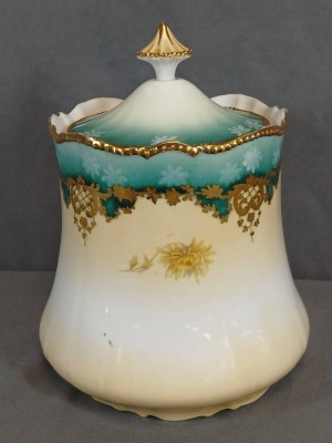 RS Prussia Porcelain Biscuit Jar with Lid - 3