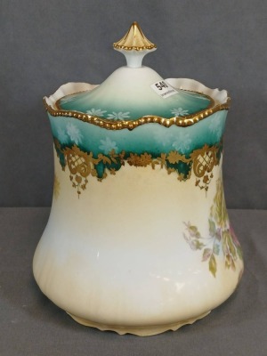 RS Prussia Porcelain Biscuit Jar with Lid - 4
