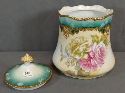 RS Prussia Porcelain Biscuit Jar with Lid - 5