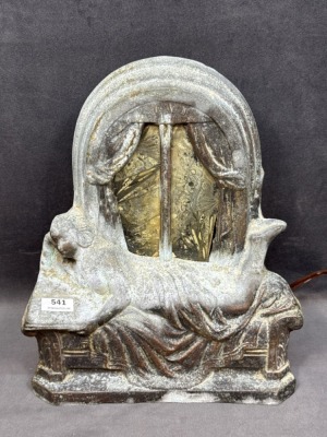 Pot Metal Table Lamp With Reclining Woman - 3