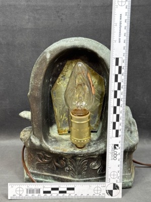 Pot Metal Table Lamp With Reclining Woman - 6