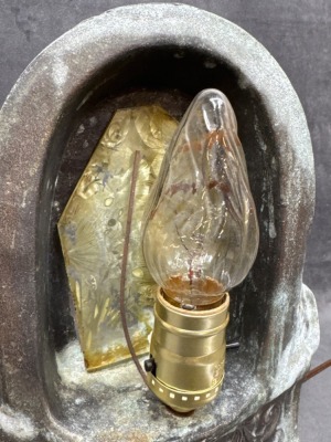 Pot Metal Table Lamp With Reclining Woman - 7