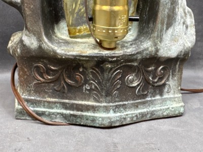 Pot Metal Table Lamp With Reclining Woman - 8