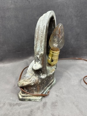 Pot Metal Table Lamp With Reclining Woman - 9