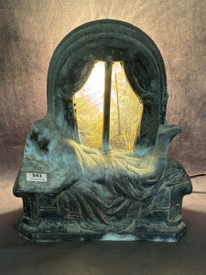 Pot Metal Table Lamp With Reclining Woman - 11