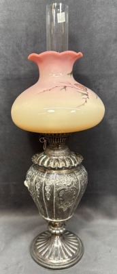 Silver Oil Lamp with Hallmarked Base - 3